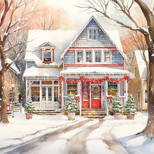 Load image into Gallery viewer, Winter Snow Street 40*40CM (canvas) Full Round Drill Diamond Painting
