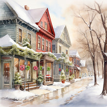 Load image into Gallery viewer, Winter Snow Street 40*40CM (canvas) Full Round Drill Diamond Painting
