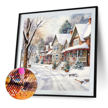 Load image into Gallery viewer, Winter Snow Street 40*40CM (canvas) Full Round Drill Diamond Painting
