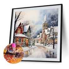 Load image into Gallery viewer, Winter Snow Street 40*40CM (canvas) Full Round Drill Diamond Painting
