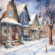 Load image into Gallery viewer, Winter Snow Street 40*40CM (canvas) Full Round Drill Diamond Painting
