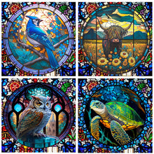 Load image into Gallery viewer, Stained Glass Animals 30*30CM (canvas) Full Round Drill Diamond Painting
