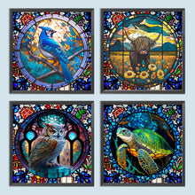 Load image into Gallery viewer, Stained Glass Animals 30*30CM (canvas) Full Round Drill Diamond Painting
