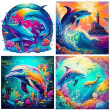 Load image into Gallery viewer, Dolphin 30*30CM (canvas) Full Round Drill Diamond Painting
