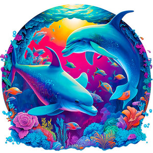 Dolphin 30*30CM (canvas) Full Round Drill Diamond Painting