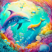 Load image into Gallery viewer, Dolphin 30*30CM (canvas) Full Round Drill Diamond Painting
