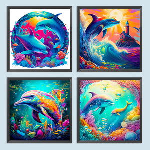 Dolphin 30*30CM (canvas) Full Round Drill Diamond Painting