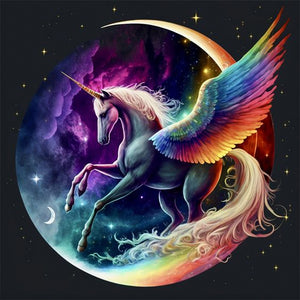 Unicorn 40*40CM (canvas) Full Round AB Drill Diamond Painting