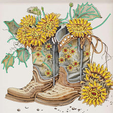 Load image into Gallery viewer, Sunflower Boots 30*30CM (canvas) Partial Special-Shaped Drill Diamond Painting
