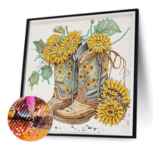 Load image into Gallery viewer, Sunflower Boots 30*30CM (canvas) Partial Special-Shaped Drill Diamond Painting
