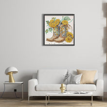 Load image into Gallery viewer, Sunflower Boots 30*30CM (canvas) Partial Special-Shaped Drill Diamond Painting
