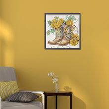 Load image into Gallery viewer, Sunflower Boots 30*30CM (canvas) Partial Special-Shaped Drill Diamond Painting
