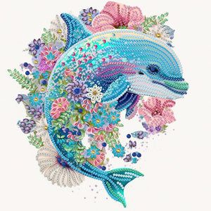 Dolphin 30*30CM (canvas) Partial Special-Shaped Drill Diamond Painting