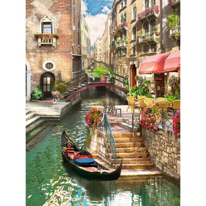 Boat Running Water 30*40CM (canvas) Full Square AB Drill Diamond Painting