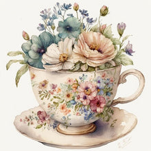 Load image into Gallery viewer, Teacup Bouquet 30*30CM (canvas) Full Round Drill Diamond Painting
