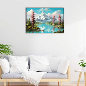 Snow Mountain 60*40CM (canvas) Full Round Drill Diamond Painting