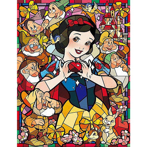 Snow White Glass Painting 50*60CM (canvas) Full Round Drill Diamond Painting