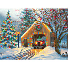 Load image into Gallery viewer, Rustic Christmas Cottage 40*30CM (canvas) Full Square Drill Diamond Painting
