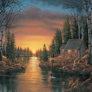 Countryside View 30*30CM (canvas) Full Round Drill Diamond Painting