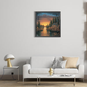 Countryside View 30*30CM (canvas) Full Round Drill Diamond Painting