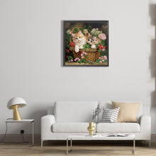 Load image into Gallery viewer, Flowers And Cats 30*30CM (canvas) Partial Special-Shaped Drill Diamond Painting
