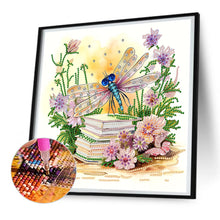 Load image into Gallery viewer, Flowers And Dragonflies 30*30CM (canvas) Partial Special-Shaped Drill Diamond Painting
