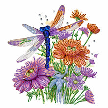 Load image into Gallery viewer, Flowers And Dragonflies 30*30CM (canvas) Partial Special-Shaped Drill Diamond Painting
