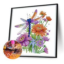 Load image into Gallery viewer, Flowers And Dragonflies 30*30CM (canvas) Partial Special-Shaped Drill Diamond Painting
