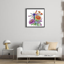 Load image into Gallery viewer, Flowers And Dragonflies 30*30CM (canvas) Partial Special-Shaped Drill Diamond Painting
