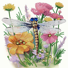 Load image into Gallery viewer, Flowers And Dragonflies 30*30CM (canvas) Partial Special-Shaped Drill Diamond Painting
