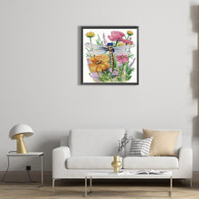 Load image into Gallery viewer, Flowers And Dragonflies 30*30CM (canvas) Partial Special-Shaped Drill Diamond Painting
