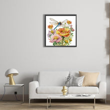 Load image into Gallery viewer, Flowers And Dragonflies 30*30CM (canvas) Partial Special-Shaped Drill Diamond Painting
