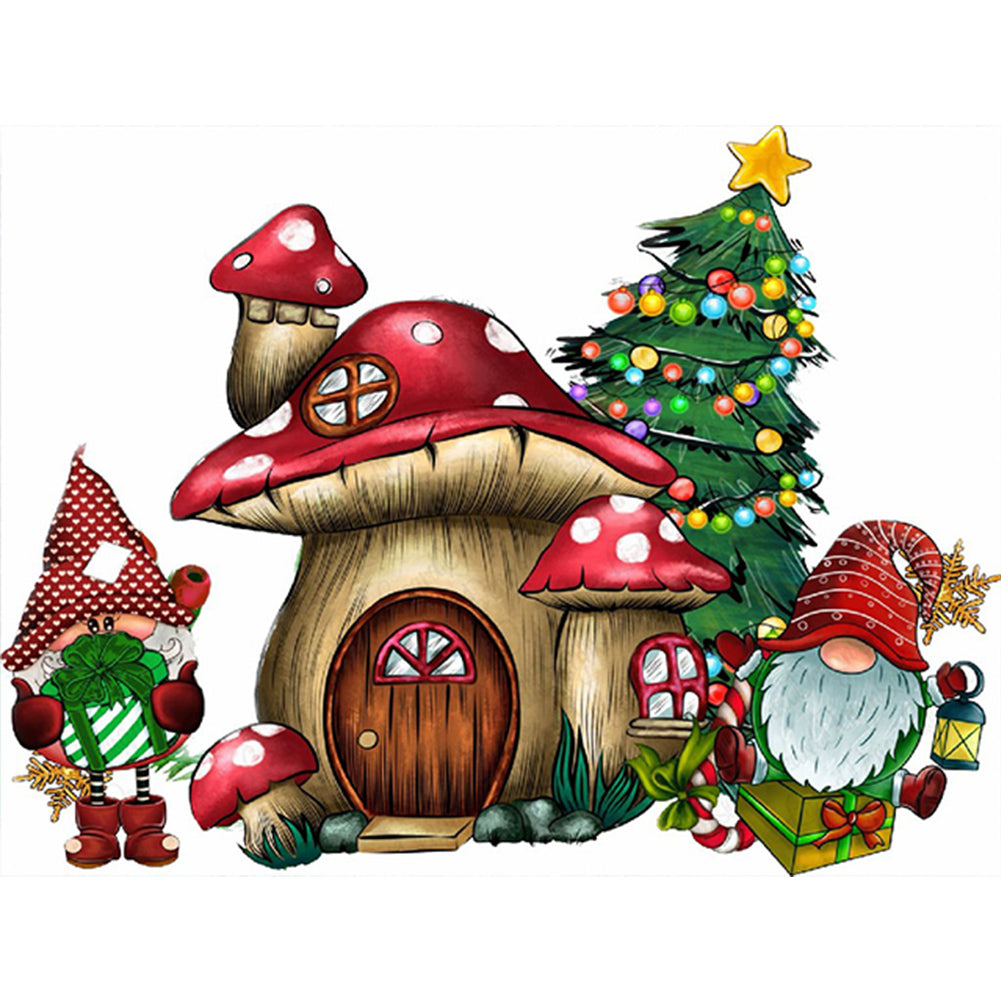 Goblin Mushroom House 40*30CM (canvas) Full Round Drill Diamond Painting