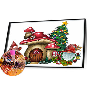 Goblin Mushroom House 40*30CM (canvas) Full Round Drill Diamond Painting