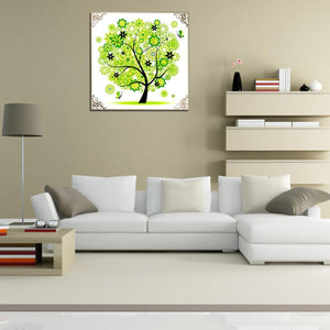 Four Seasons Tree Diaond Spring 30x30cm(canvas) partial round drill diamond painting