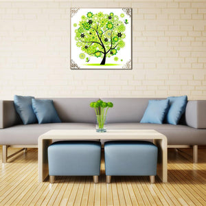 Four Seasons Tree Diaond Spring 30x30cm(canvas) partial round drill diamond painting