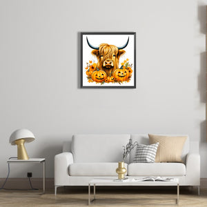 Ox And Two Pumpkins 40*40CM (canvas) Full Round Drill Diamond Painting