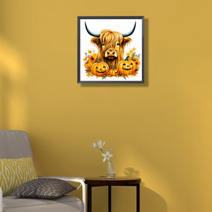 Ox And Two Pumpkins 40*40CM (canvas) Full Round Drill Diamond Painting