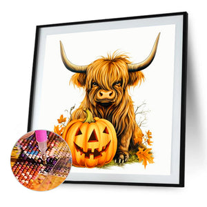 Ox And A Pumpkin 40*40CM (canvas) Full Round Drill Diamond Painting