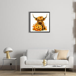 Ox And A Pumpkin 40*40CM (canvas) Full Round Drill Diamond Painting