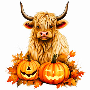 Cow And Pumpkin 40*40CM (canvas) Full Round Drill Diamond Painting