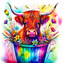 Load image into Gallery viewer, Cow In A Bucket 40*40CM (canvas) Full Round Drill Diamond Painting
