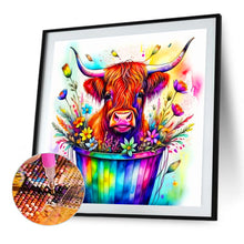 Load image into Gallery viewer, Cow In A Bucket 40*40CM (canvas) Full Round Drill Diamond Painting
