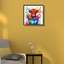 Load image into Gallery viewer, Cow In A Bucket 40*40CM (canvas) Full Round Drill Diamond Painting
