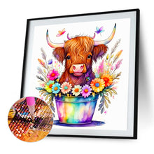 Load image into Gallery viewer, Flower Bucket And Cow 40*40CM (canvas) Full Round Drill Diamond Painting
