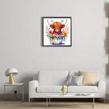 Load image into Gallery viewer, Flower Bucket And Cow 40*40CM (canvas) Full Round Drill Diamond Painting
