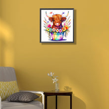 Load image into Gallery viewer, Flower Bucket And Cow 40*40CM (canvas) Full Round Drill Diamond Painting
