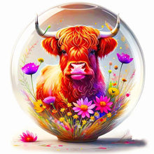 Load image into Gallery viewer, The Cow In The Flower Crystal 40*40CM (canvas) Full Round Drill Diamond Painting
