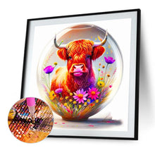 Load image into Gallery viewer, The Cow In The Flower Crystal 40*40CM (canvas) Full Round Drill Diamond Painting
