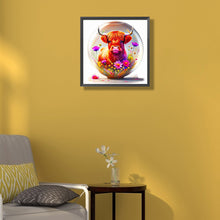 Load image into Gallery viewer, The Cow In The Flower Crystal 40*40CM (canvas) Full Round Drill Diamond Painting
